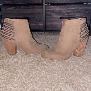 Beige Suede Booties